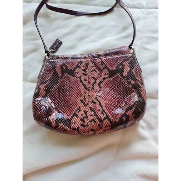 Coach Soho Purple/Burgundy & Black Python Snakeskin Leather  Crossbody - Picture 7 of 14